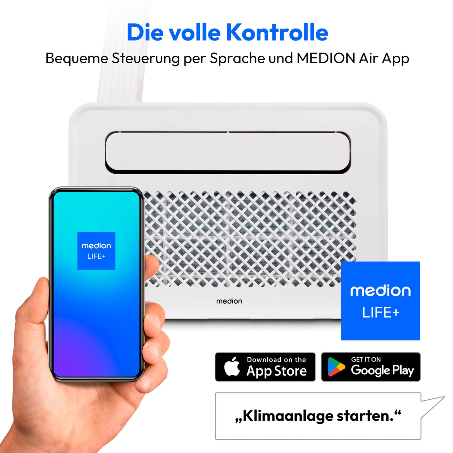 MEDION LIFE P502 Smarte Camping-Klimaanlage: 5.000 BTU, App- & Sprachsteuerung