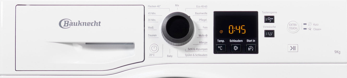BAUKNECHT Super Eco 948 A Waschmaschine: 9 kg, 1400 U/Min, Fleckenfrei, Schnell