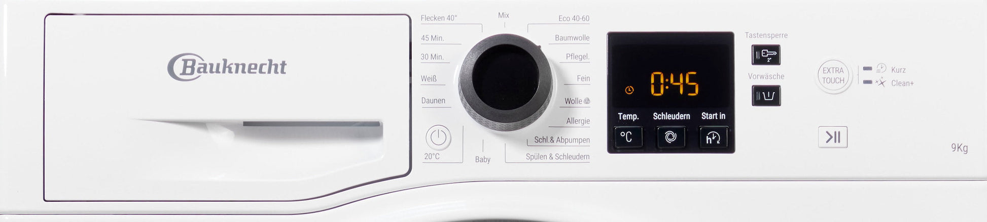 BAUKNECHT Super Eco 948 A Waschmaschine: 9 kg, 1400 U/Min, Fleckenfrei, Schnell